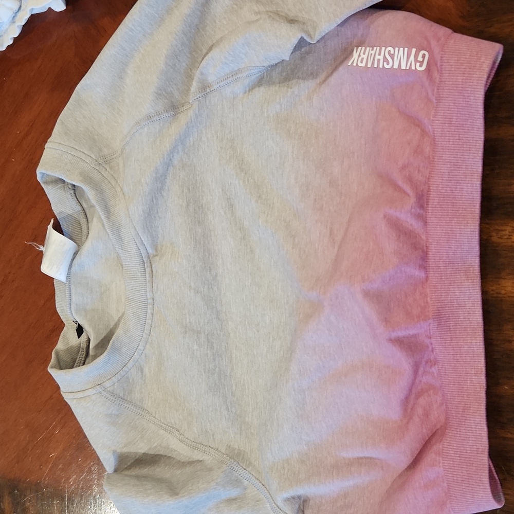 Gymshark Pink and Gray Long Sleeve Tee